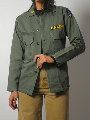 1960's Type II OG-107 Patched Military Shirt