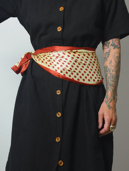 1970's Rust Polka Dot Scarf