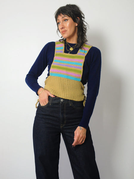 1970's Handknit Striped Sweater Vest