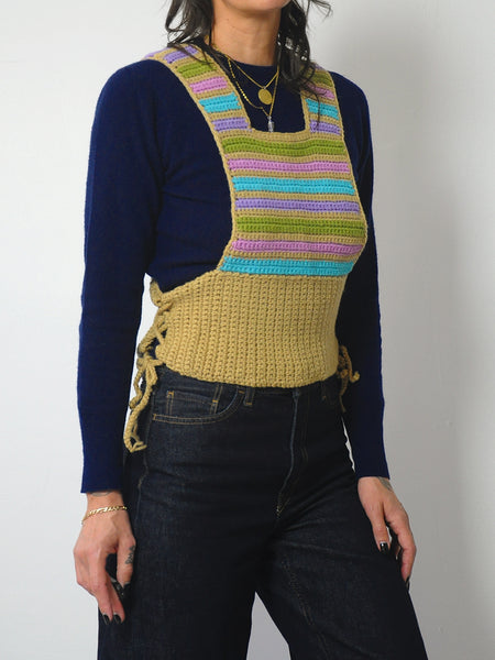 1970's Handknit Striped Sweater Vest