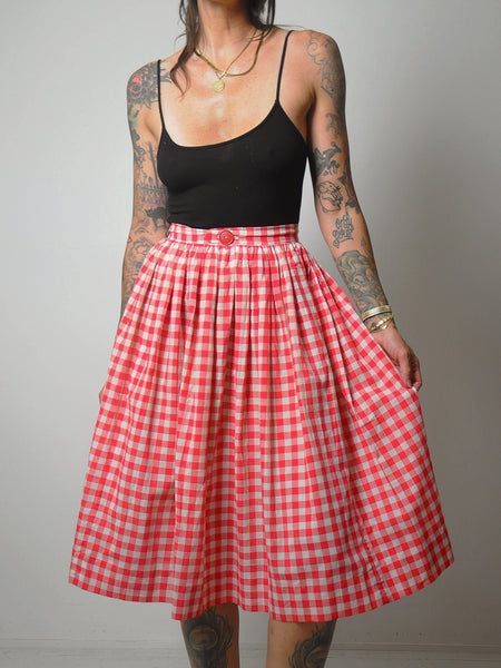 50's Gingham Circle Skirt