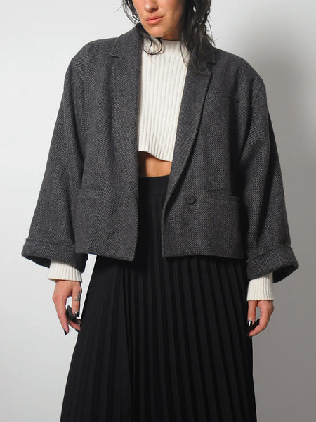 1980's Cropped Italian Wool Blazer