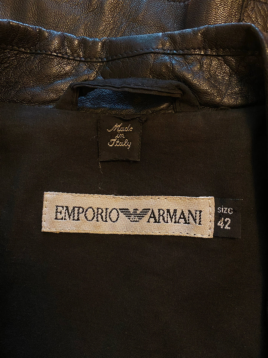 Armani Black Leather Blazer