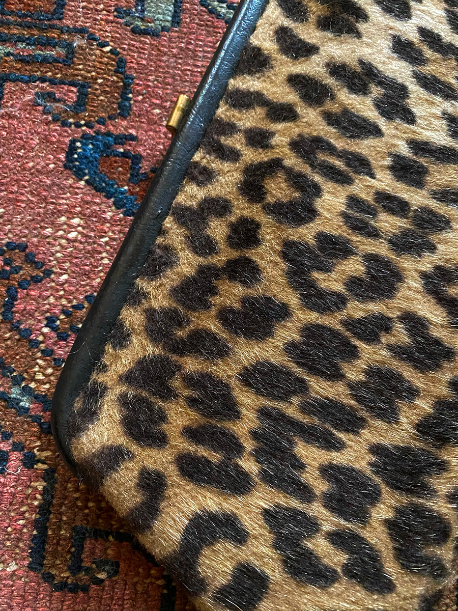 1960's Leopard Faux Fur Clutch