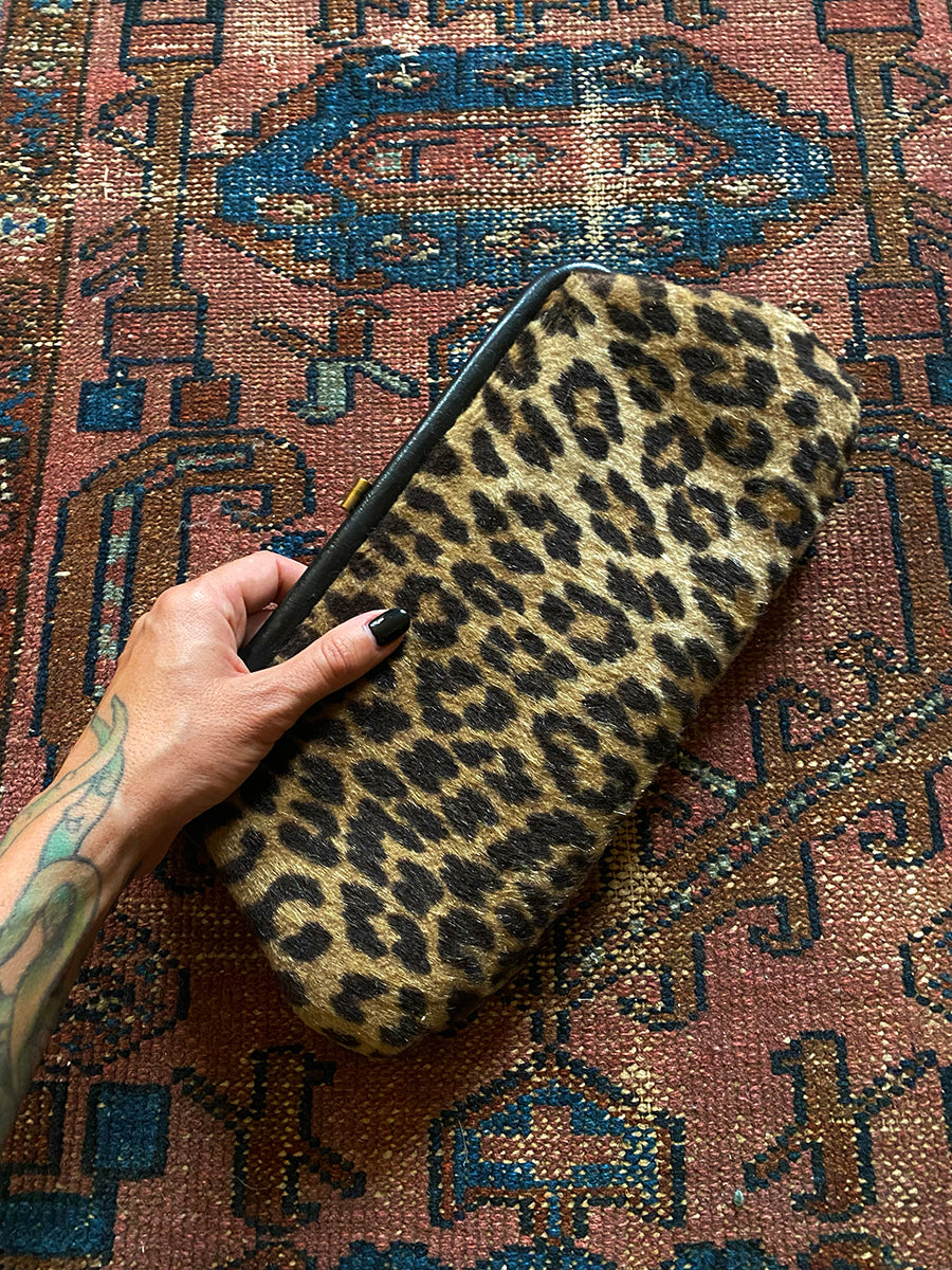 1960's Leopard Faux Fur Clutch