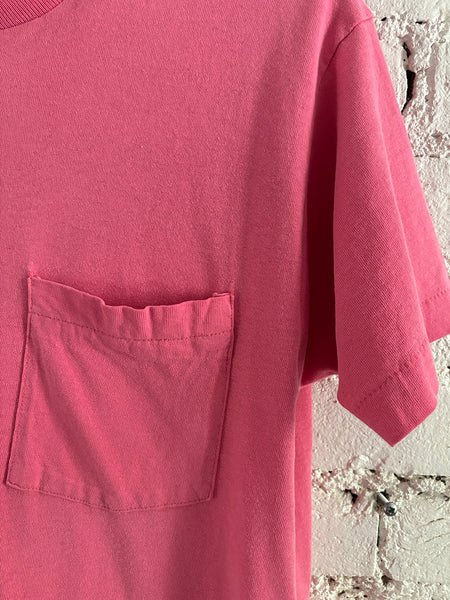 Pink Single Stitch Pocket T-shirt