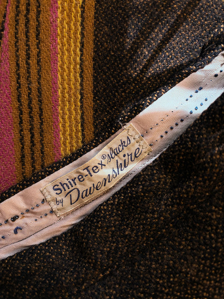 1950's Striped Wool Side Zip Trouser