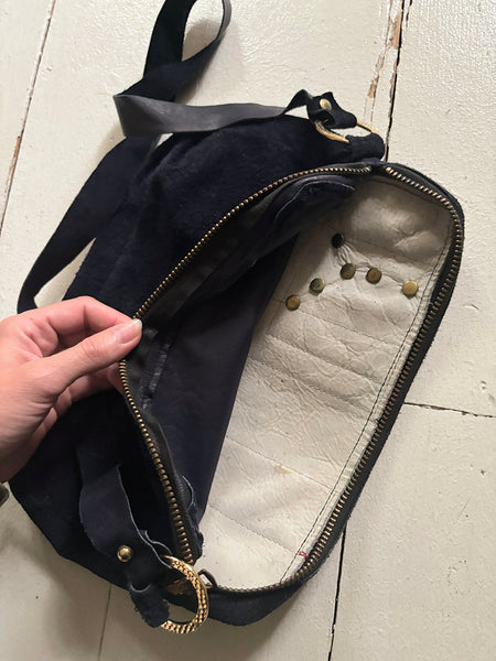 70's Studded Stripe Suede Bag