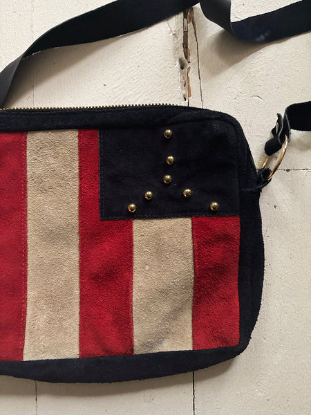 70's Studded Stripe Suede Bag