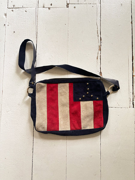 70's Studded Stripe Suede Bag