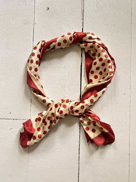 1970's Rust Polka Dot Scarf