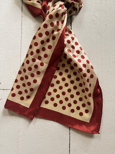 1970's Rust Polka Dot Scarf