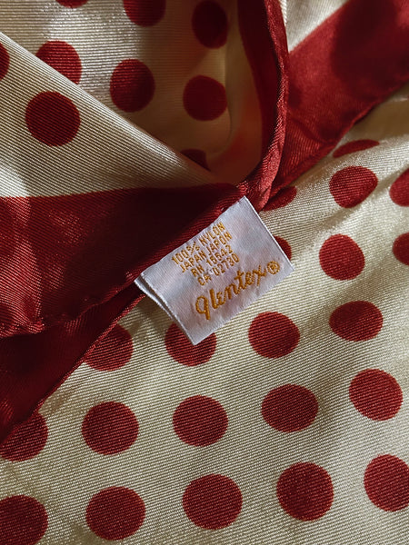1970's Rust Polka Dot Scarf
