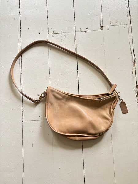 1970's Coach Bone Leather Crescent Bag