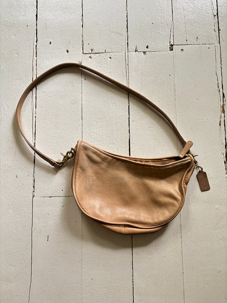 1970's Coach Bone Leather Crescent Bag