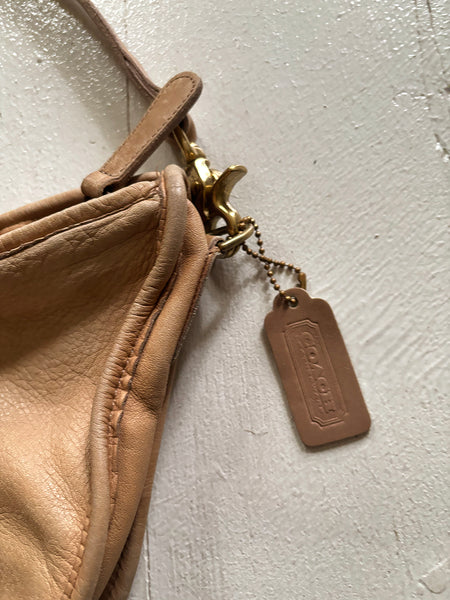 1970's Coach Bone Leather Crescent Bag