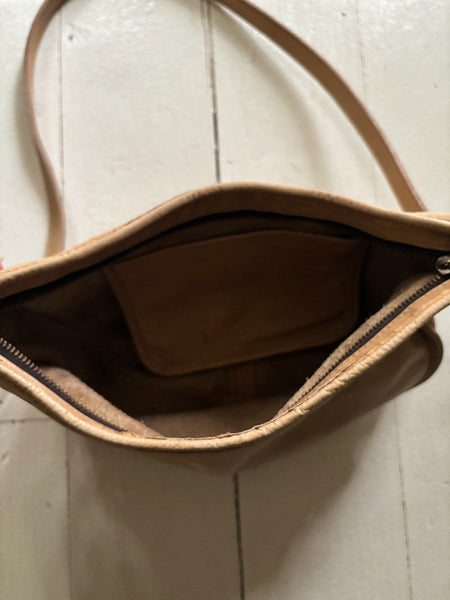 1970's Coach Bone Leather Crescent Bag