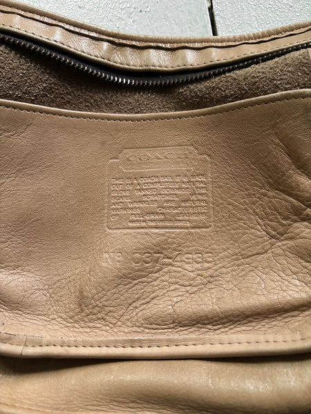 1970's Coach Bone Leather Crescent Bag