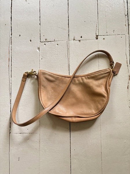 1970's Coach Bone Leather Crescent Bag