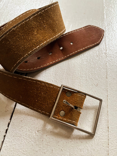 1970's Cognac Suede Belt