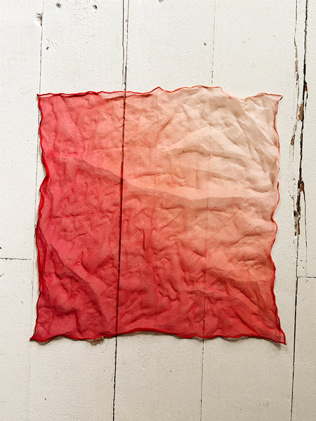 1970's Silk Red Ombre Scarf
