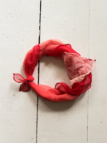1970's Silk Red Ombre Scarf
