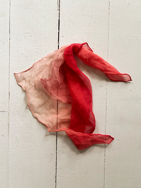 1970's Silk Red Ombre Scarf