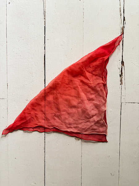 1970's Silk Red Ombre Scarf