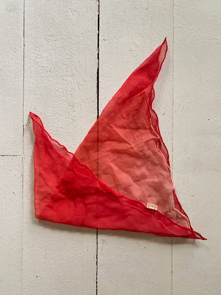 1970's Silk Red Ombre Scarf