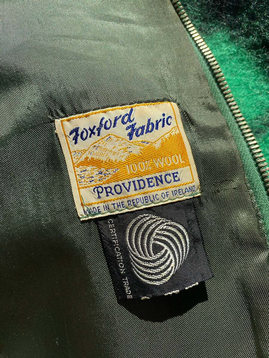 1960's Irish Wool Fringe Plaid Coat