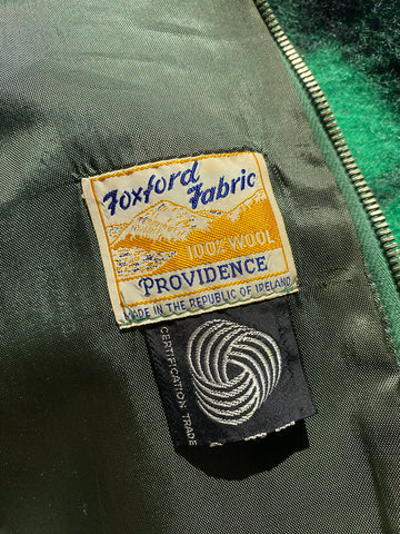 1960's Irish Wool Fringe Plaid Coat