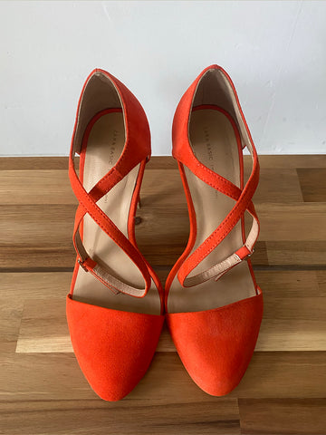 Zara Tangerine Vegan Heels 38