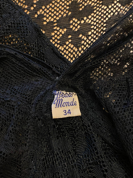 1930's/40's Black Lace Bustier Top