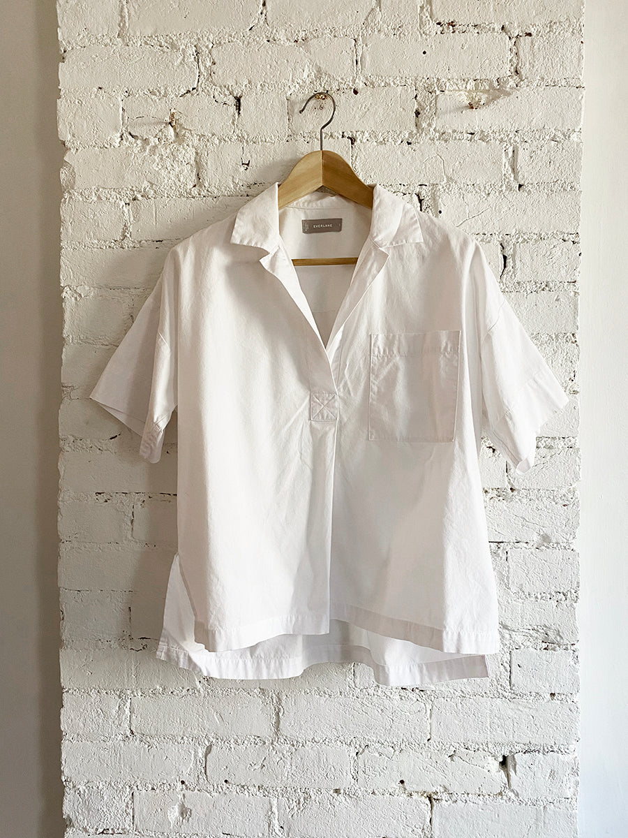 Everlane White Popover Shirt