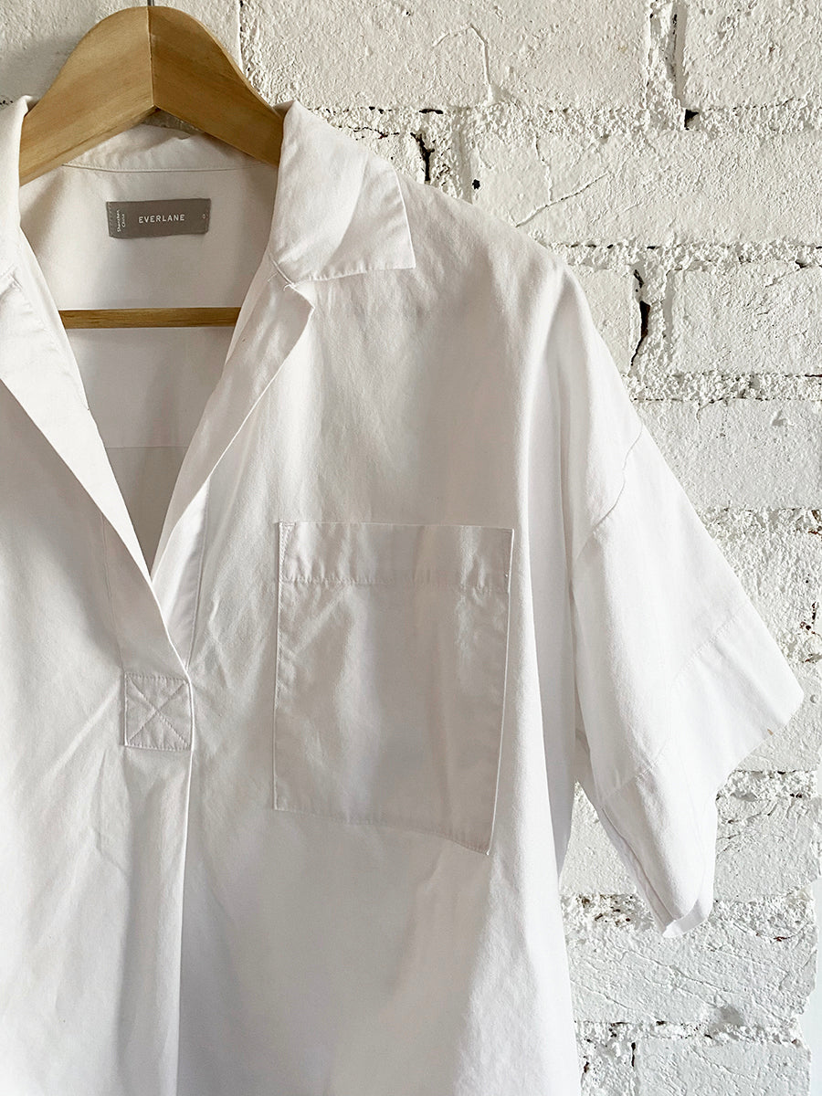 Everlane White Popover Shirt