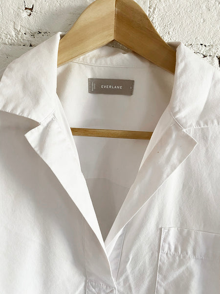 Everlane White Popover Shirt