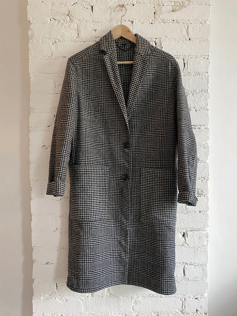All Saints Wool Houndstooth Coat