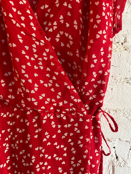 Urban Red Heart Wrap Dress