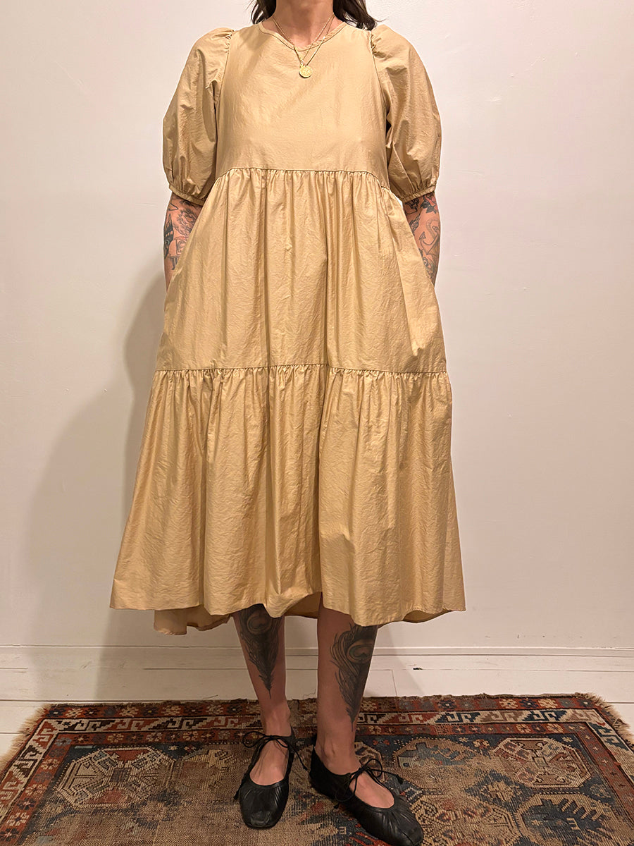 Tiered Pleated Maxi Dress
