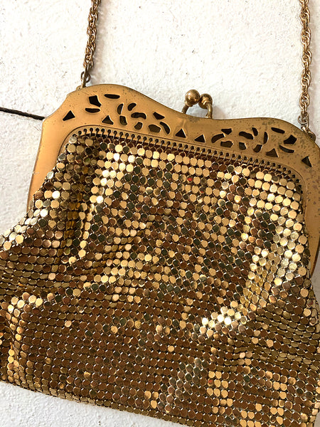 1940's Whiting & Davis Gold Mesh Mini Bag