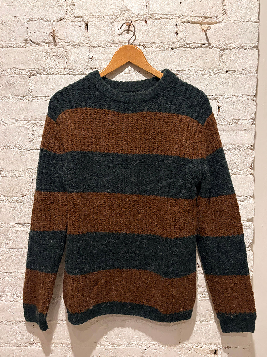 Tan Fuzzy Stripe Sweater