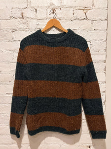 Tan Fuzzy Stripe Sweater