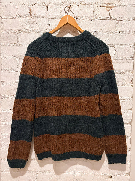 Tan Fuzzy Stripe Sweater