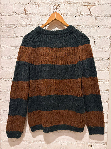 Tan Fuzzy Stripe Sweater