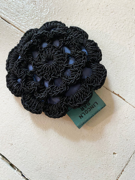 1960's Crochet Clutch with Lucite Zipper Pull