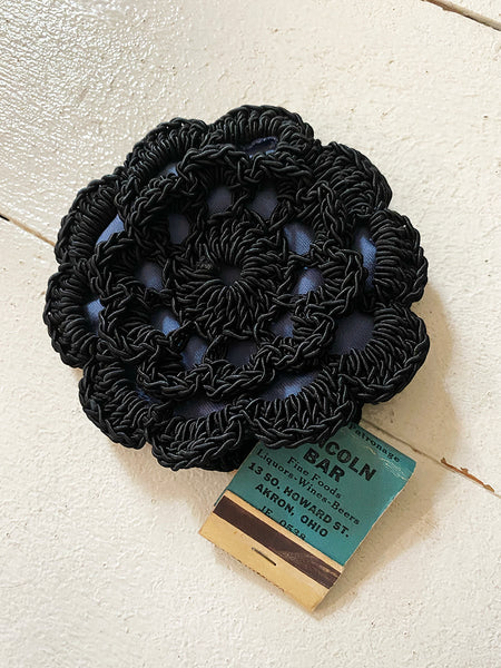 1960's Crochet Clutch with Lucite Zipper Pull