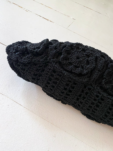 1960's Crochet Clutch with Lucite Zipper Pull