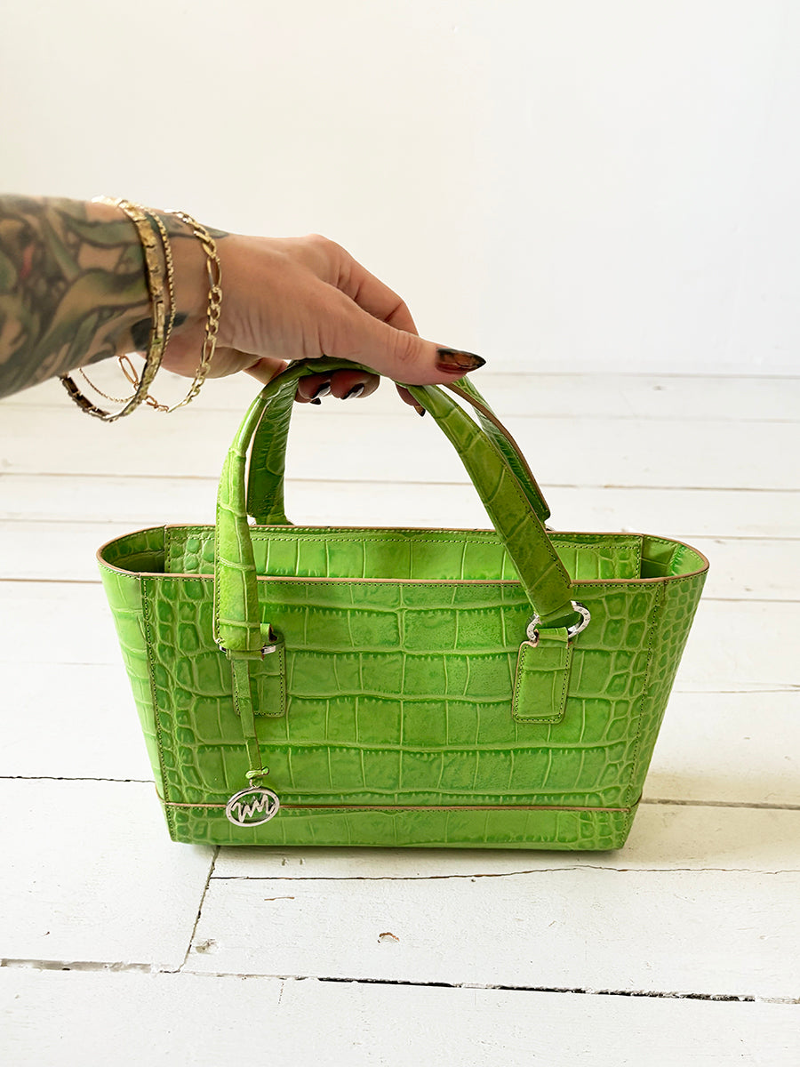 y2k Monsac Leather Croc Purse