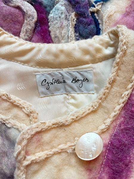 Rare Cynthia Boyer Fiber Art Felted Jacket