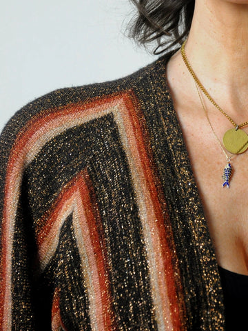 1970's Metallic Striped Cardigan